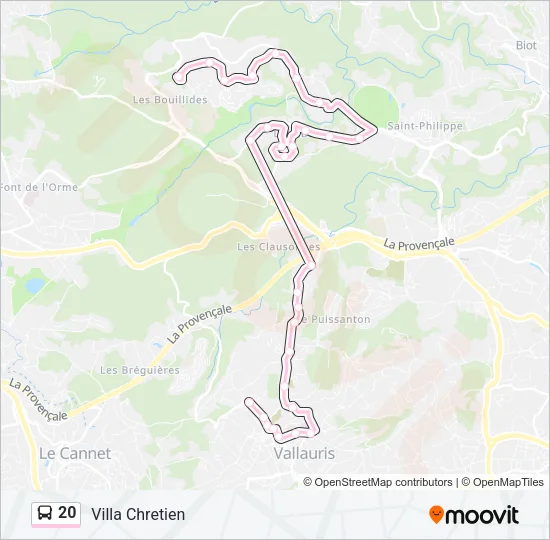 20 Bus Line Map
