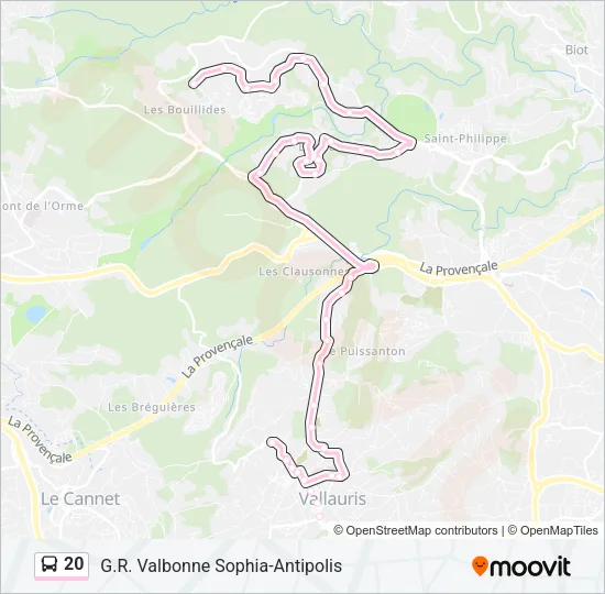 20 Bus Line Map