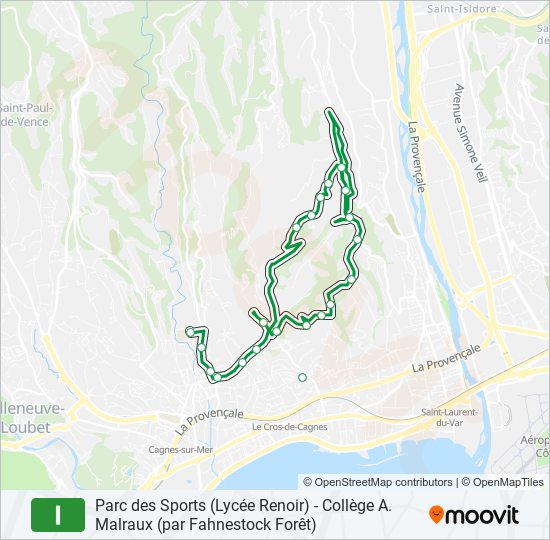 Mapa de I de autobús