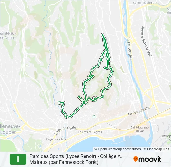 I Bus Line Map