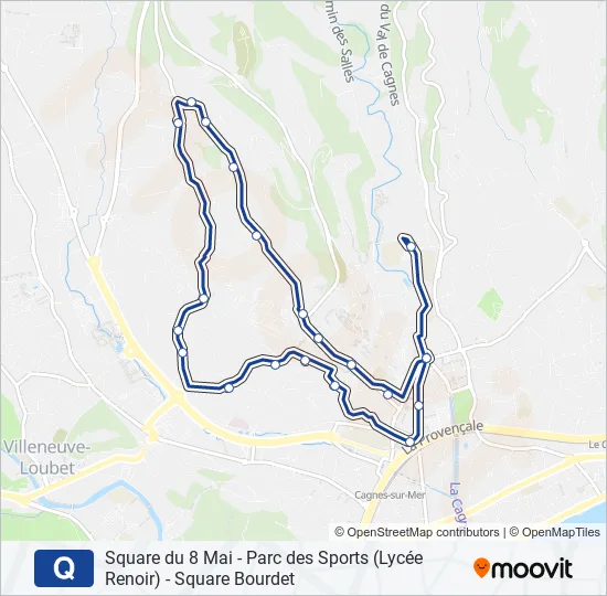 Q Bus Line Map