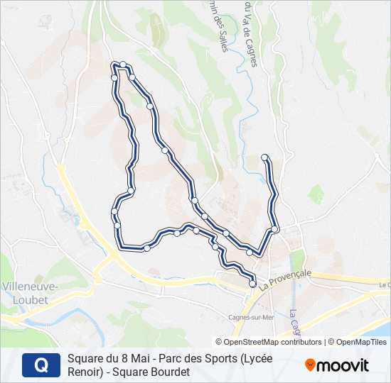 Mapa de Q de autobús