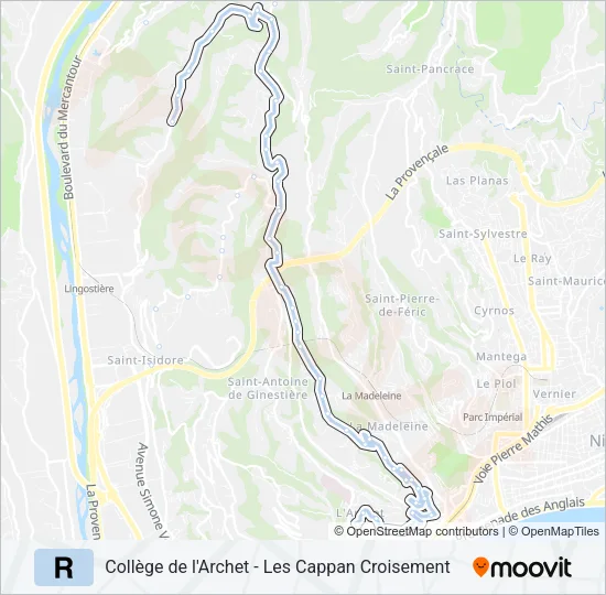 R Bus Line Map