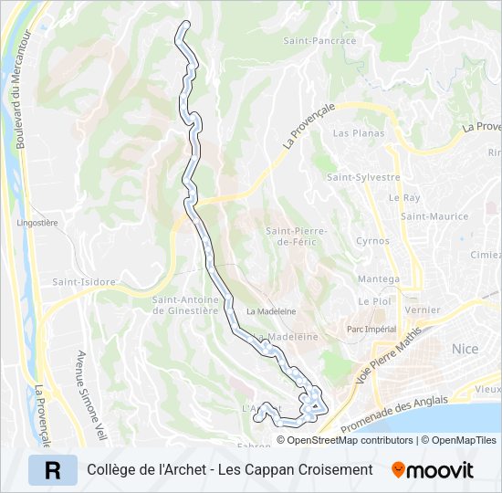 R Bus Line Map