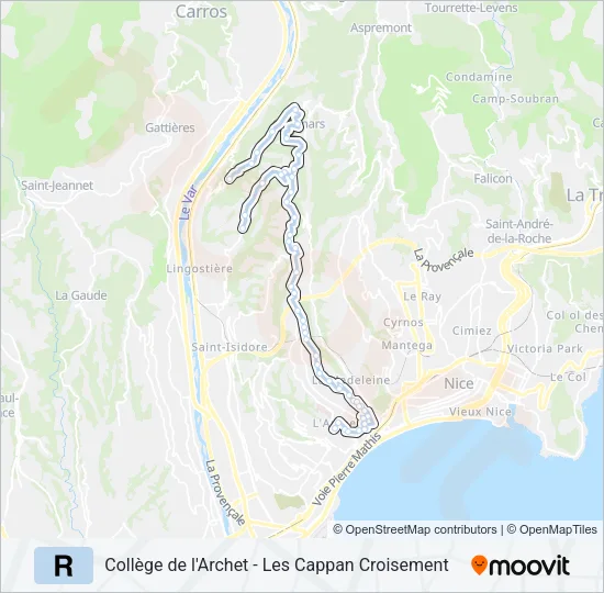 R Bus Line Map