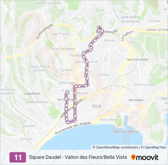 11 Bus Line Map