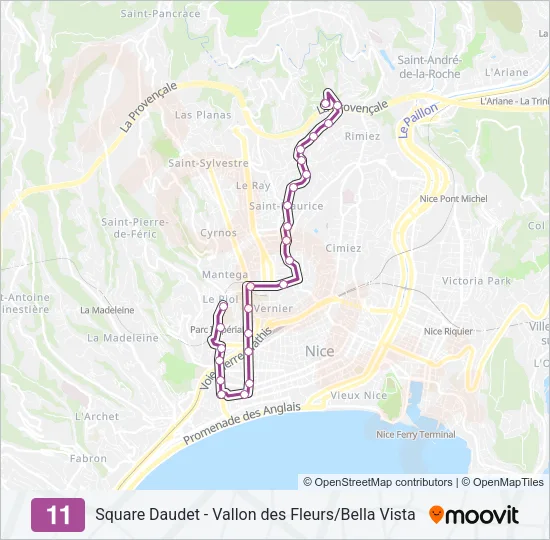 11 Bus Line Map
