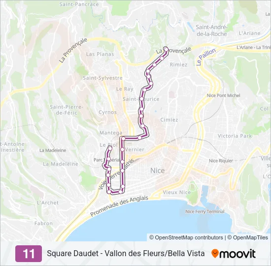 11 Bus Line Map