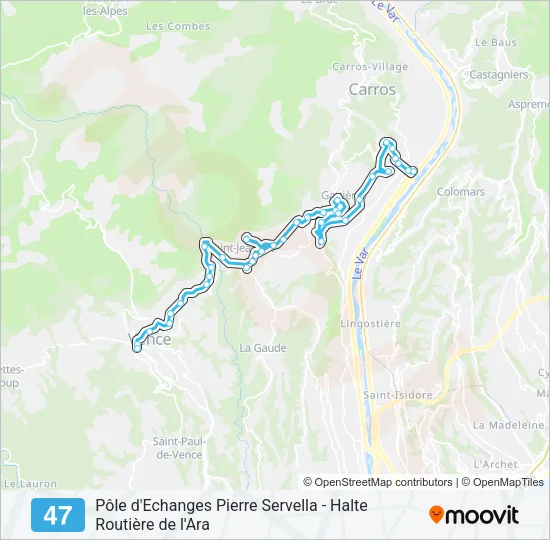 47 Bus Line Map