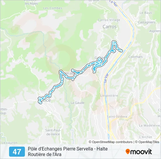 47 Bus Line Map