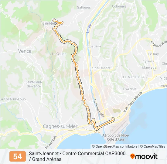 54 Bus Line Map
