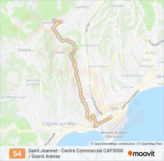 54 Bus Line Map
