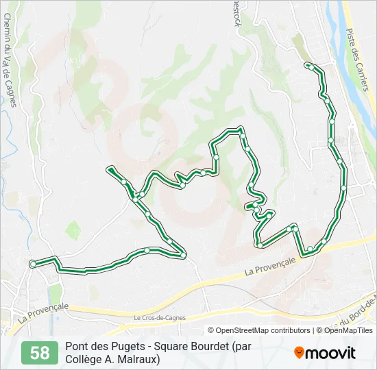 58 Bus Line Map