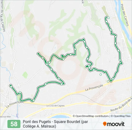 58 Bus Line Map