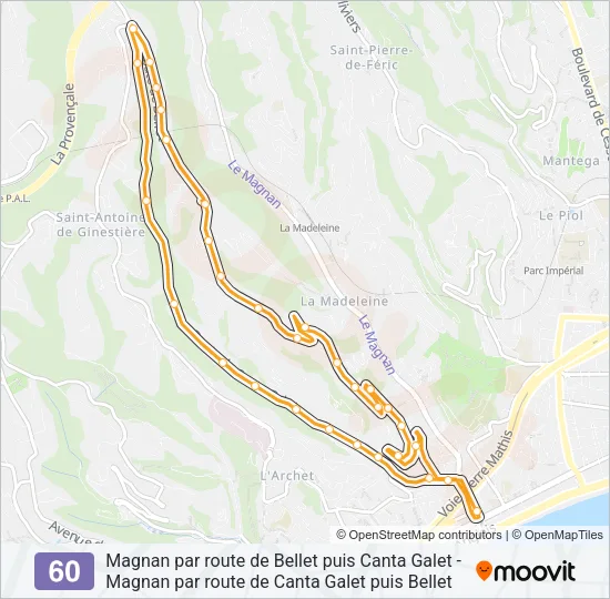 60 Bus Line Map