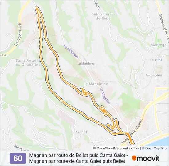 60 Bus Line Map