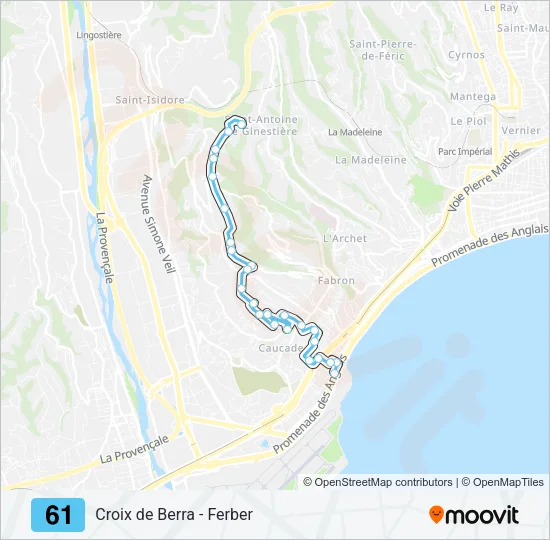 61 Bus Line Map