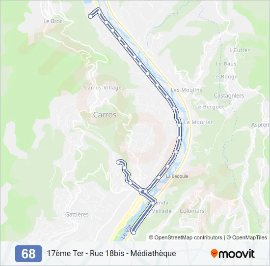 68 Bus Line Map
