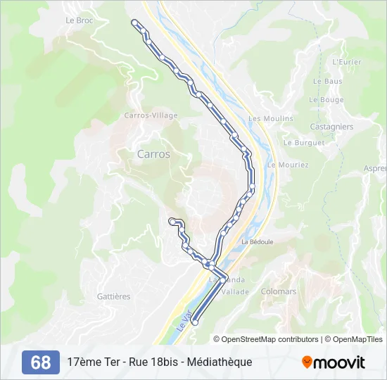 68 Bus Line Map