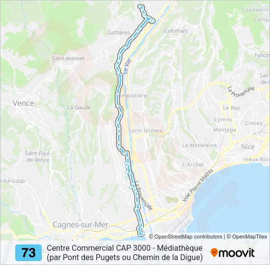 73 Bus Line Map