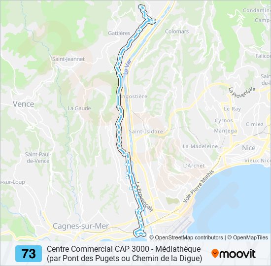 Mapa de 73 de autobús