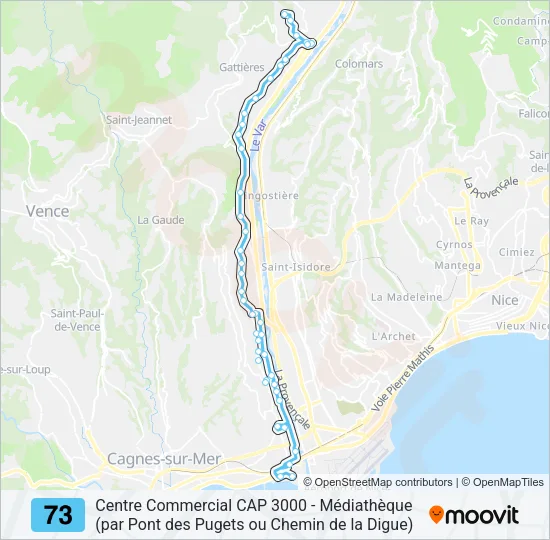 73 Bus Line Map