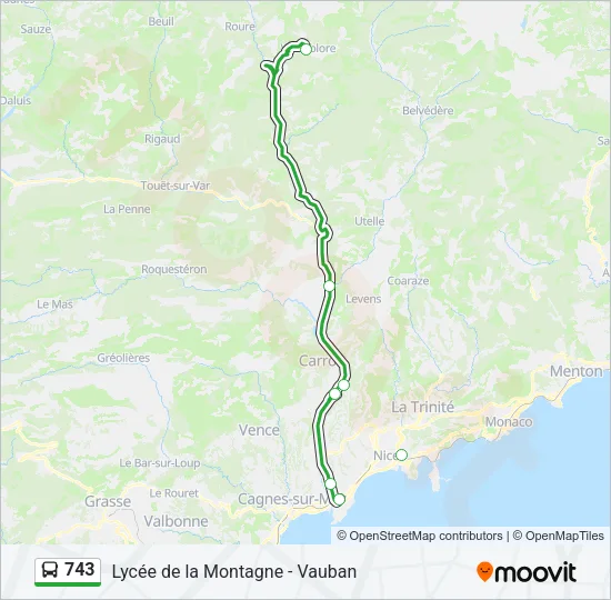 743 Bus Line Map