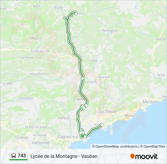 743 Bus Line Map