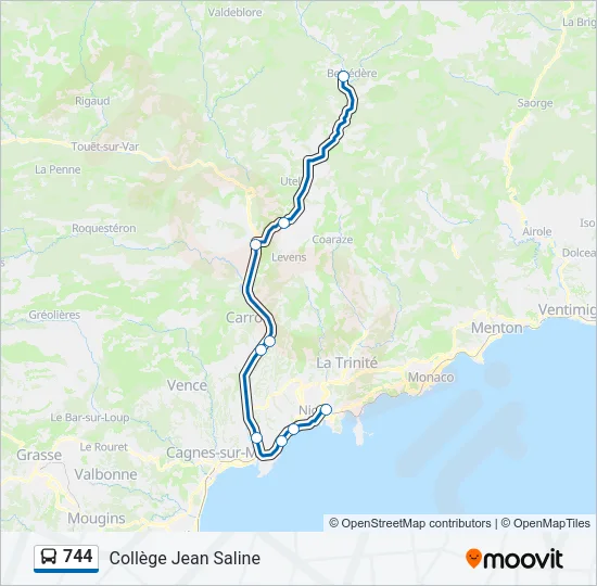 744 Bus Line Map