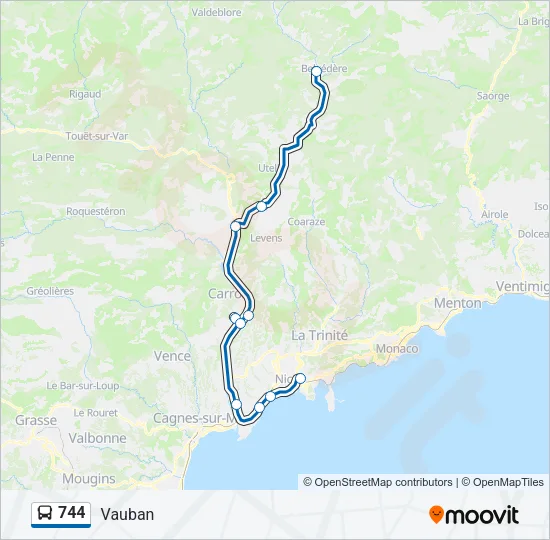 744 Bus Line Map