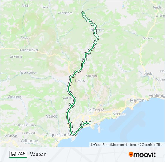 745 bus Line Map