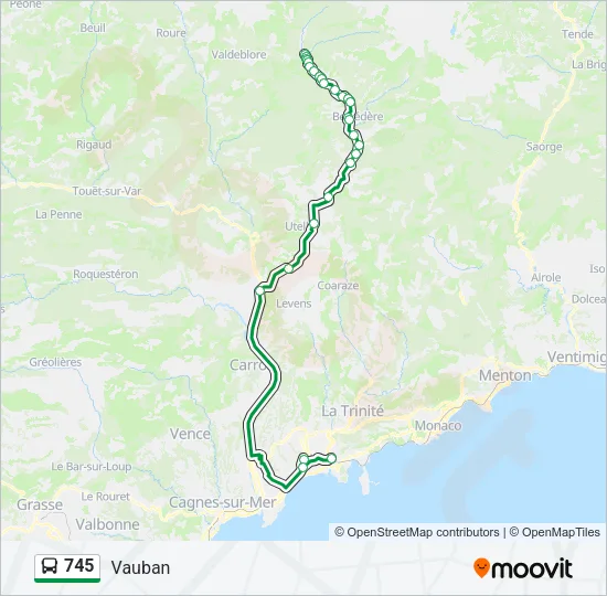 745 Bus Line Map