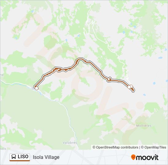 Plan de la ligne LISO de bus