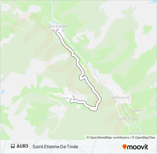 Plan de la ligne AUR3 de bus