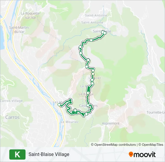 K Bus Line Map