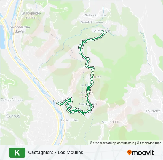 K Bus Line Map