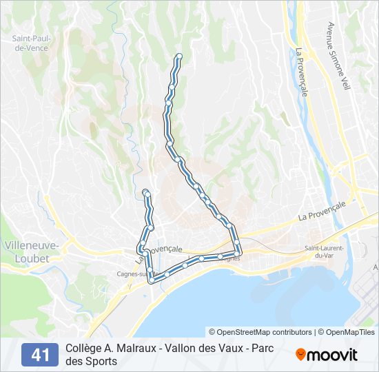 Mapa de 41 de autobús