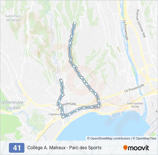41 Bus Line Map