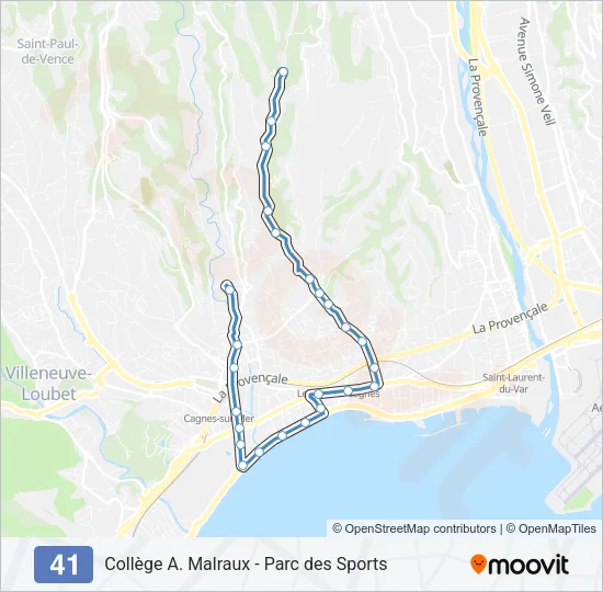 41 Bus Line Map