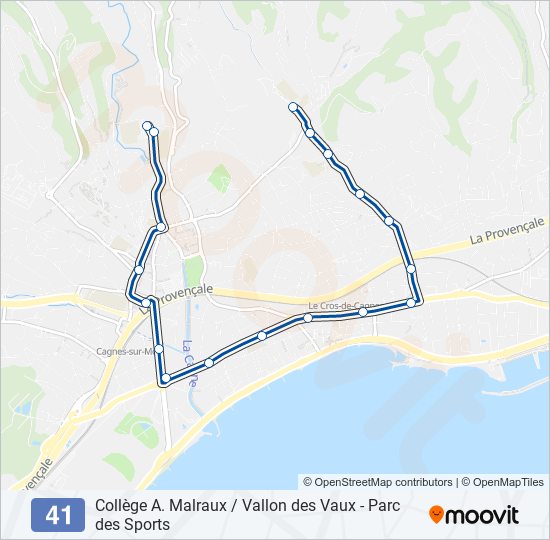 41 bus Line Map