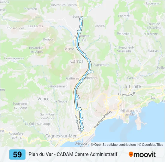 59 Bus Line Map