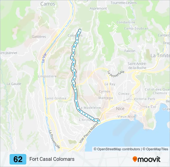 62 Bus Line Map