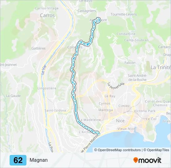 62 Bus Line Map