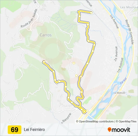 69 Bus Line Map