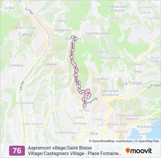 76 Bus Line Map