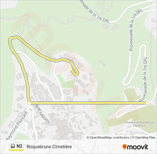 N2 Bus Line Map