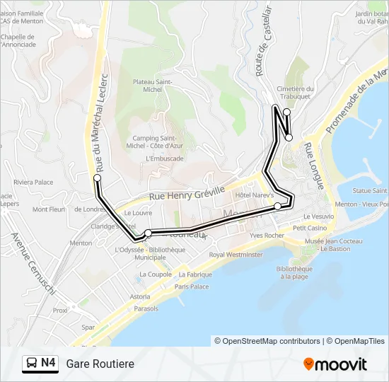 N4 Bus Line Map