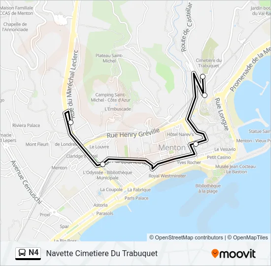 N4 Bus Line Map