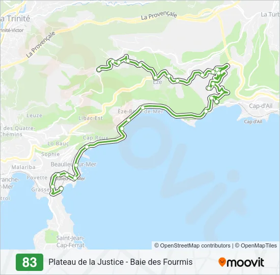 83 Bus Line Map