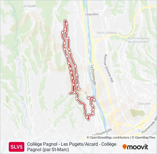 SLV5 Bus Line Map